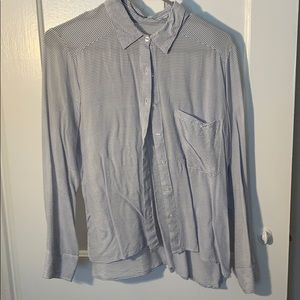 Collared strip blue and white long sleeve